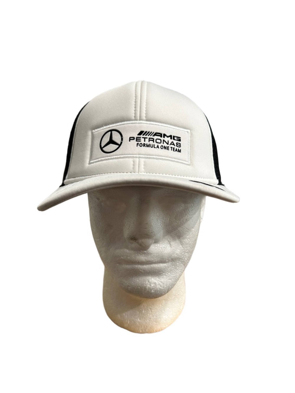 Mercedes AMG Petronas White and Black Embroidered Logo Hat